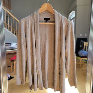 tan fitted cardigan, sz M